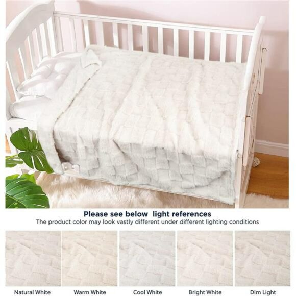 3D gingham fleece baby blanket 30x40 soft cozy toddler throw for crib bed - Picture 6 of 7